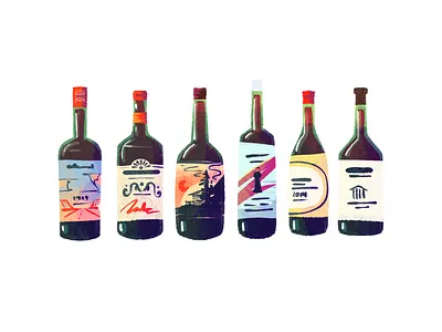 Which Wine Bottle Do You Buy? bottle bottles brand brand design branding drink grape illustration label design liquor package design wine wines