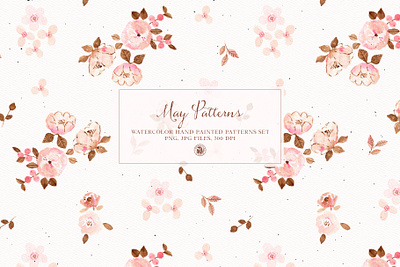 May patterns watercolor hand painted set flowers pattern watercolor watercolor painting