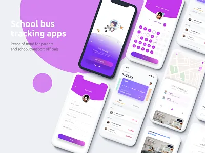 school bus tracking app app branding design illustration landing productdesign ui ux