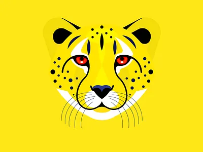 I Hunt Alone animal cheetah design illustration red yellow