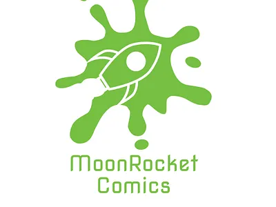 MoonRocket Comics Logo branding design flat illustrator logo typography