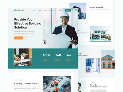 Constrauction Website architecture clean clean ui constrauction constrauction web constrauction website lending lending page minimal modren popular design popular shot ui uiux ux web web concept web design website