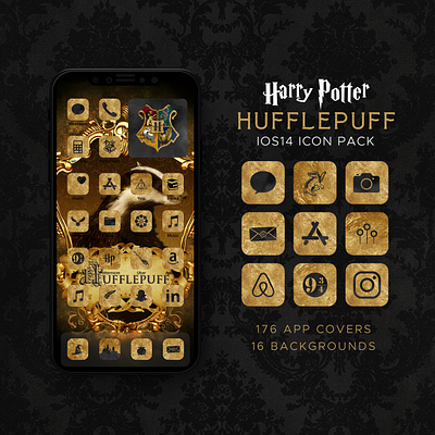 Harry Potter Hufflepuff iOS14 Icon Theme Pack design icons icons pack iphone