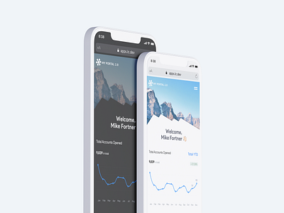 Mobile Dashboard app bank app charts clean dark mode dark ui dashboad dashboard ui design financial fintech ios light mode minimal mobile mobile app mountains sketch ui ux