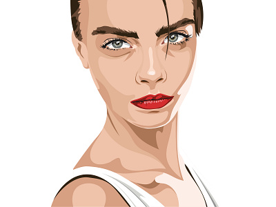 Cara Delevingne vector portrait design illustration portrait art typography vector web