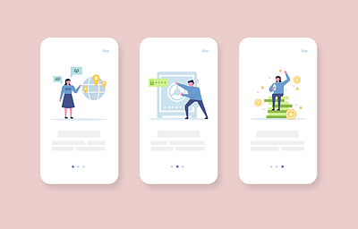 Welcome Mobile Screens app branding design graphic design icon design iconography illustration ui ux vector