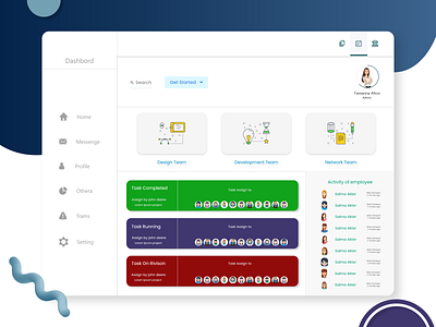 Team Management Dashboard clean creative dashboad dashboard ui figma fiverr landing page management team team management teamwork ui ui design ux design web design website xd xd design