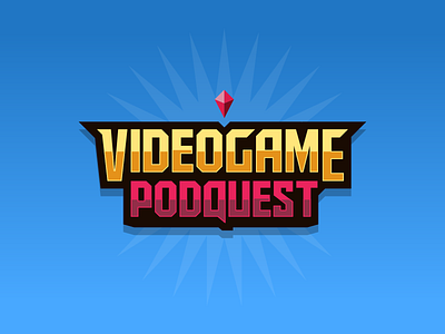 VIDEOGAME PODQUEST branding design icon illustration logo minimal minimalism minimalist minimalistic pixel pixel art pixelart podcast podcast logo radio vector video game video games videogame videogames