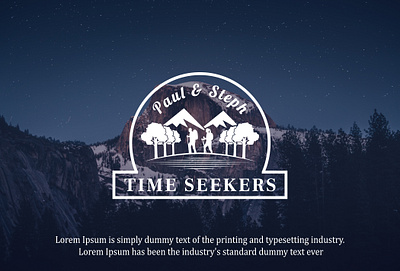 Time Seekers Mountain Adventure Outdoor logo design adventure adventure time awesome logo couple hiking hiking logo illustration minimalist logo modern logo mountain outdoor river tour tourism travel tress