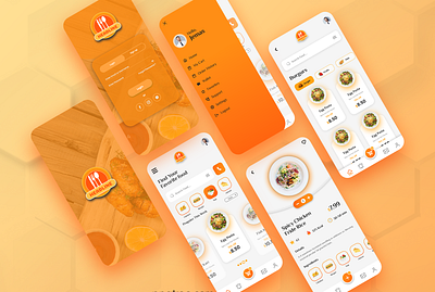 Food App design for android and IOS app design mobile app typography ui ui ux design ux