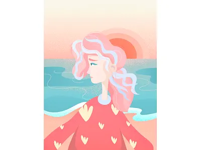 Sunset character character design design digital art digitalart flat illistrator illustration sunset illustration vector