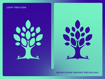 Leafy Tree Icon brand design flat graphic design icon iconography illustrator logo minimal vector