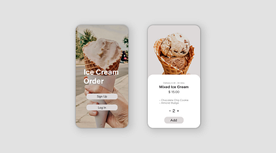 Ice Cream App app app design dailyui dailyuichallenge design mobile app ui ux vector web