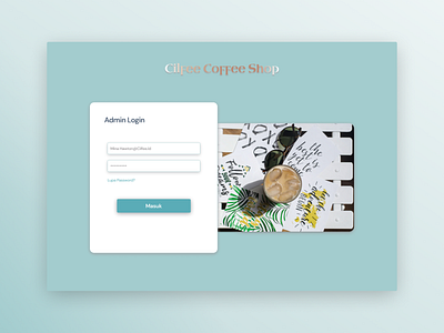 Login Page Dashboard Coffee Shop coffeeshop dashboard app login page mint green pastel colors ui ux uidesign