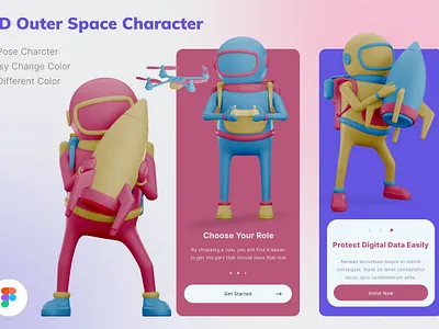 Drone Rocket Character 3D Illustration 3d 3d animation 3d art 3d character 3d characters 3d illustration 3d planet 3d space astronaut conceptual drone flat illustration page planet space space character space characters vector web