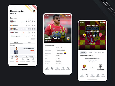 supportr app black business design firm foot profil range schedule soccer sport team ui uidesign ux uxdesign