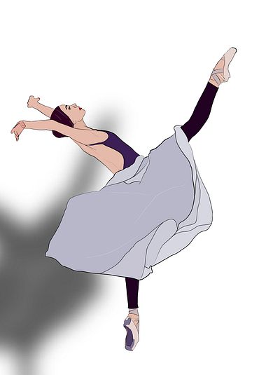 Ballerina dance exercise illustration art yoga pose