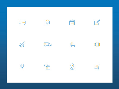 AGS Logistics :: Icons components dual colors dual tone iconography icons industrial industry logistics modern tech web website