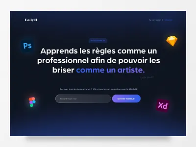 Daily UI #100 - Landing Page colors daily 100 challenge daily ui dark darkmode design ui web webdesign