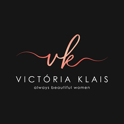 Victória Klais logo cinza logo logo design rosa roupas