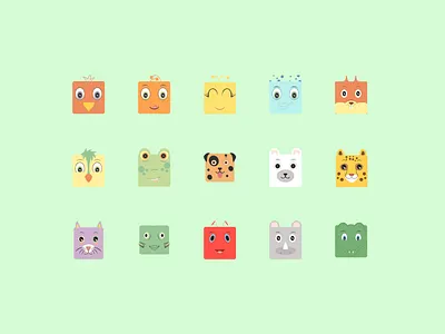 DJUR - ANIMALS alphabet animal illustration animals behance color palette colors figma figma design flat icons icon icon illustration icons icons pack illustration illustrations portfolio swedish