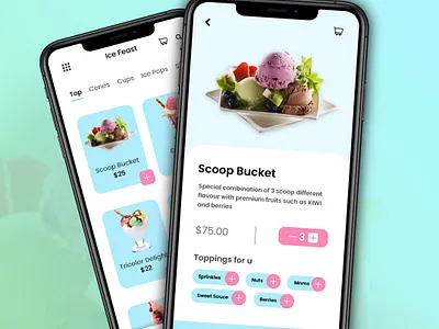 ICE CREAM app design ui ux