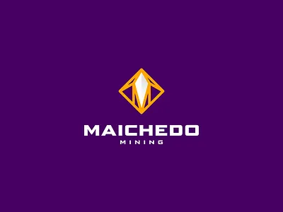 Maichedo Mining abstract branding cryptocurrency design icon logo logotype mining mm monogram symbol technology vector web