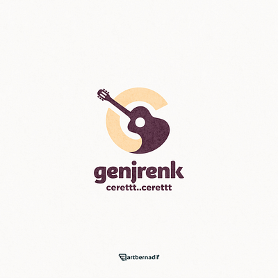 Letter G and guitar logo combination logo for Genjrenk animation app branding design flat guitar icon illustration logo music ui vector