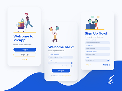 PikApp Registration Mobile UI Design figma food and beverage login page mobile ui portfolio registration form sign up ui ui