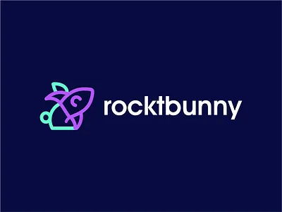 rocket bunny akdesain branding bunny creative illustration logo design minimal negative space rocket rocket logo rockets rocketship typography