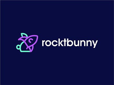 rocket bunny akdesain branding bunny creative illustration logo design minimal negative space rocket rocket logo rockets rocketship typography