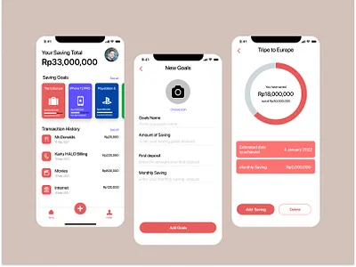 [Exploration] Money Saving Goals Apps app appdesign appdesigner dailyui figma ios ios app design ui ui ux uidesign uidesinger ux