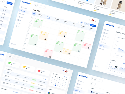 Barbers - Dashboard barber barber app barber shop barbers barbershop clean ui dashboard dashboard app dashboard design dashboard ui saas design schedule scheduler statistics ui design uidesign uiux uiuxdesign webdesign