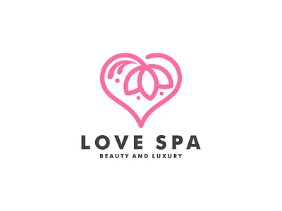 Love Spa Logo Design brand branding company concept design flower hearth logo logo design lovely space vector