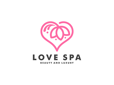 Love Spa Logo Design brand branding company concept design flower hearth logo logo design lovely space vector