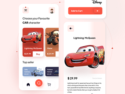 Cars toy shop app appdesign design illustration ui ui ux ui design uidesign uiux uiuxdesign