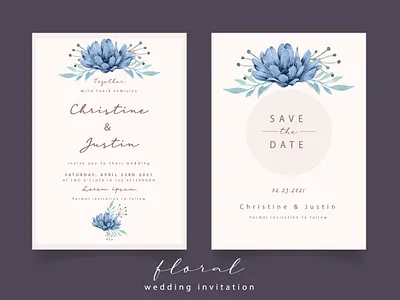 Wedding Card With Beautiful Watercolor Flower Template abstract card creative design floral card floral wedding card graphic design illustration invitation marriage modern party flyer template vector watercolor watercolor card watercolor painting wedding card