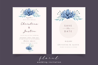 Wedding Card With Beautiful Watercolor Flower Template abstract card creative design floral card floral wedding card graphic design illustration invitation marriage modern party flyer template vector watercolor watercolor card watercolor painting wedding card