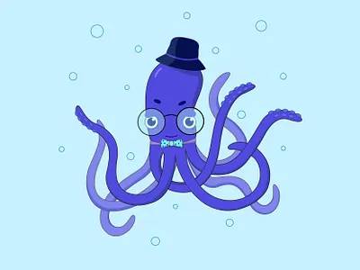 Octopus character character design hipster illistrator illustration octopus vector vector art vector artwork vector illustration