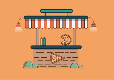 Pizza shop app branding design flat illustraion illustrator minimal pizza ux vector illustration vectorart website