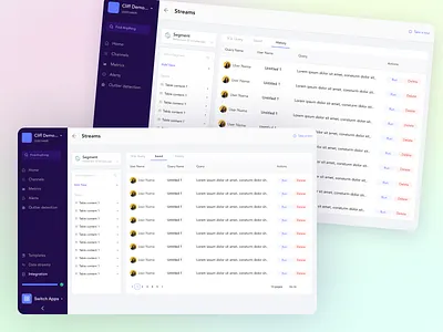 SQL Query Interface - Saved & Previously Run Queries alerts colors cta design history list query saved sql sql query tabs user experience user interface
