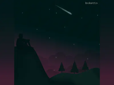 Boketto design illustration minimal vector