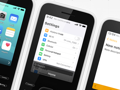 iOS on old mobile Concept Design app concept concept design design flip phone graphic design illustration ios logo nokia old design ui vector
