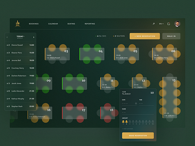 Table booking blur booking concept dark design reservation restaurant ui ux