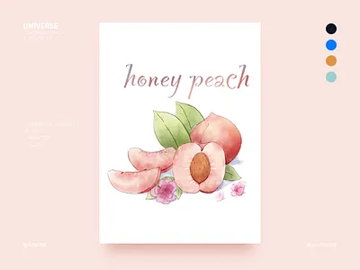 honey peach design illustration