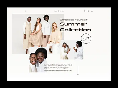 Soul & Smile - Hero Banner Animation black brutalism brutalist design ecommerce ecommerce business ecommerce design fashion hero hero banner hero header models shop ui