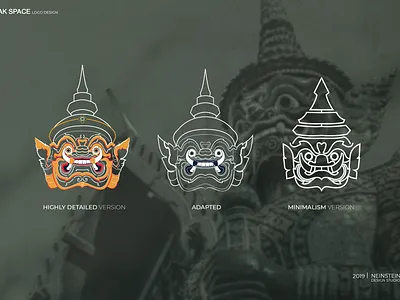 Design Process of Yak Space cafe branding cafe logo characterdesign demon designprocess flat giant illustration logo minimal process thai thailand vector yaksha