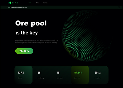 Ore pool green ui web 设计