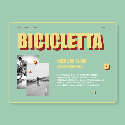 Landingpage Retro Bike Company bike branding design dual color green italia landingpage red retro shop ui uidesign website yellow