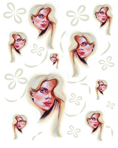 blondy pattern live color pencil design fashion brand graphic design graphics illustration style ui watercolor woman красота